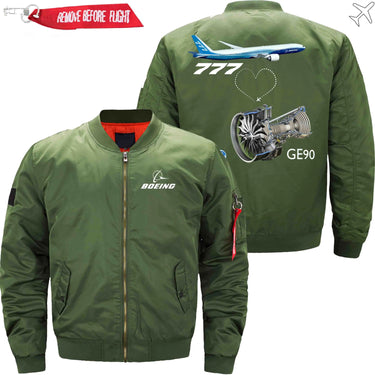 Boeing 777 GE90 turbofan aircraft engines Ma-1 Bomber Jacket Flight Jacket Aviator Jacket THE AV8R